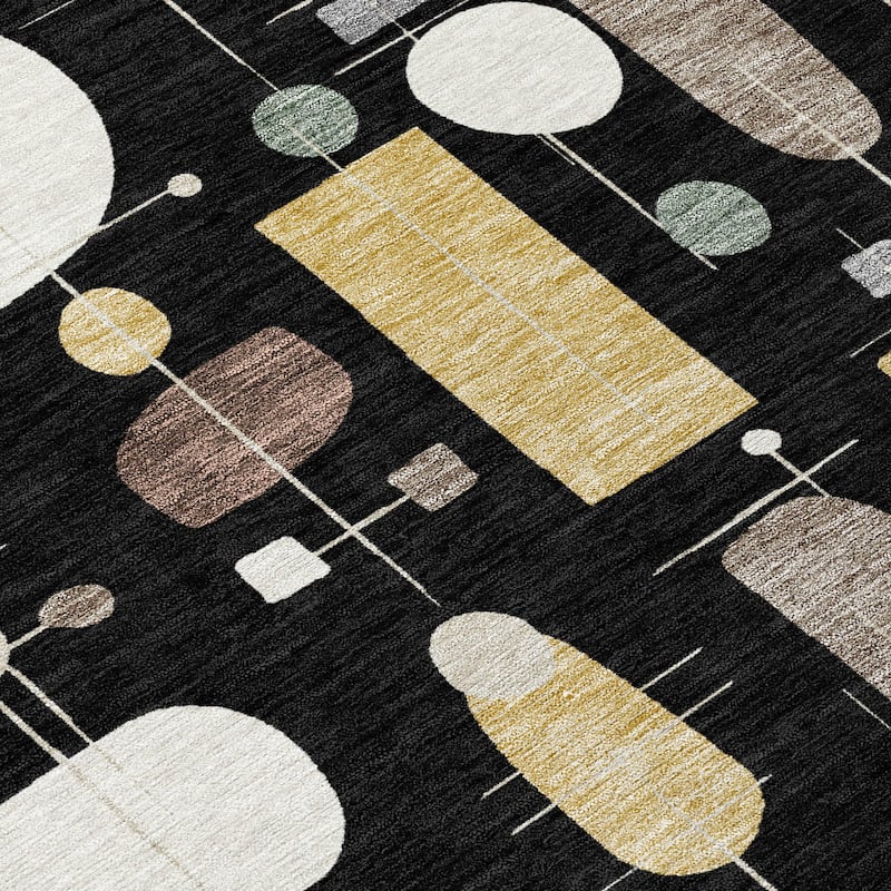 Machine Washable Indoor/ Outdoor Contemporary Fun Chantille Rug