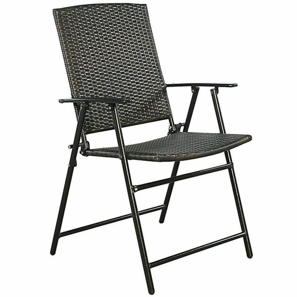 Black rattan folding chairs store
