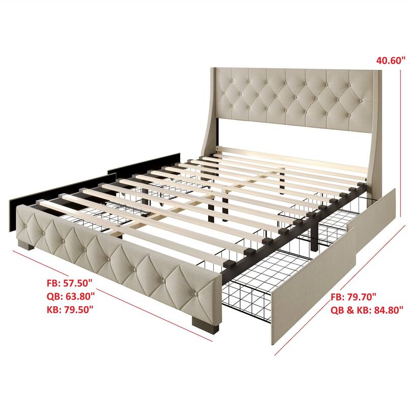 Olympia Tufted Upholstered Storage Platform Bed