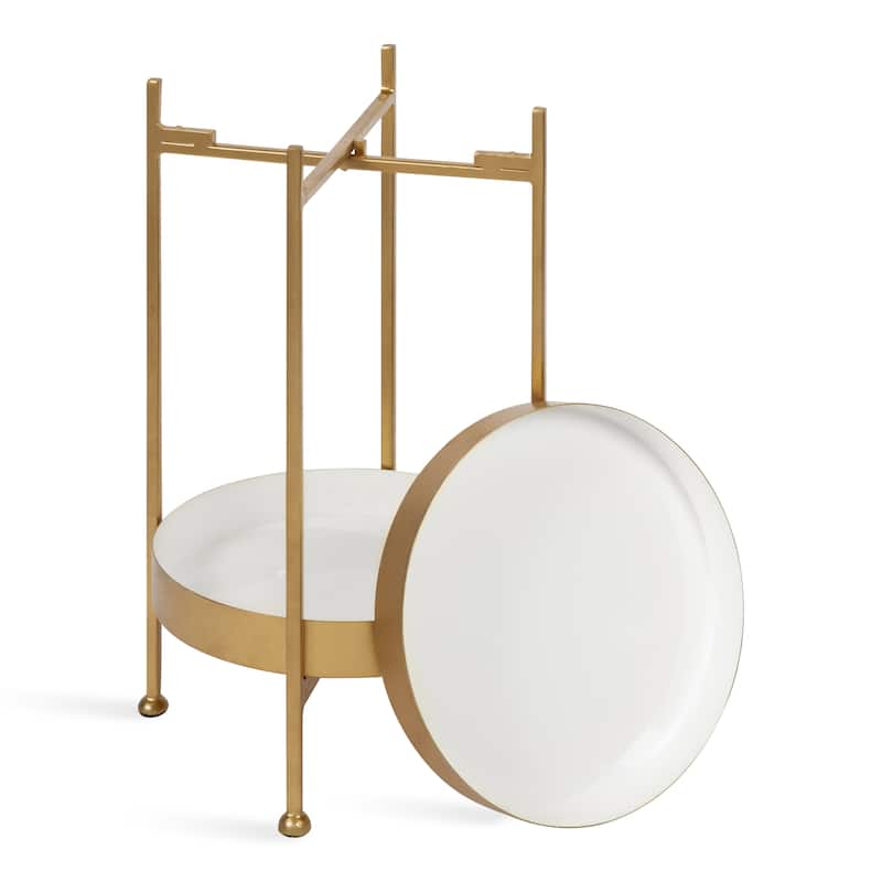 Kate and Laurel Nira Two-Tiered Metal Side Table - 15x15x24