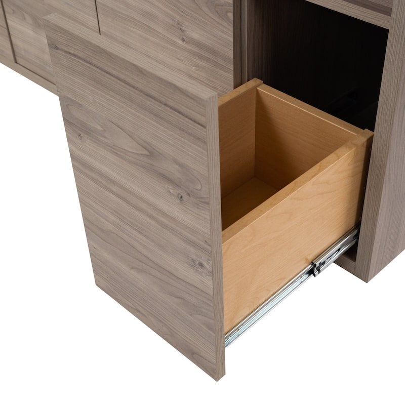 Kelby 48.5" Floating Bathroom Vanity With Cabinet, 2 Drawers, and White Sink Top
