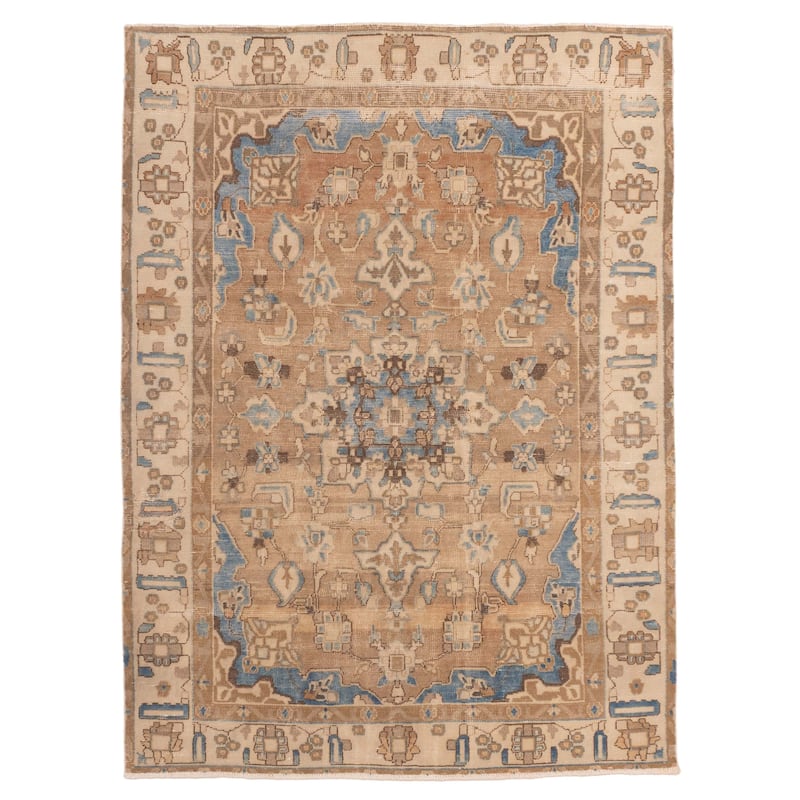 ECARPETGALLERY Hand-knotted Antalya Vintage Brown Wool Rug - 4'8 x 6'3