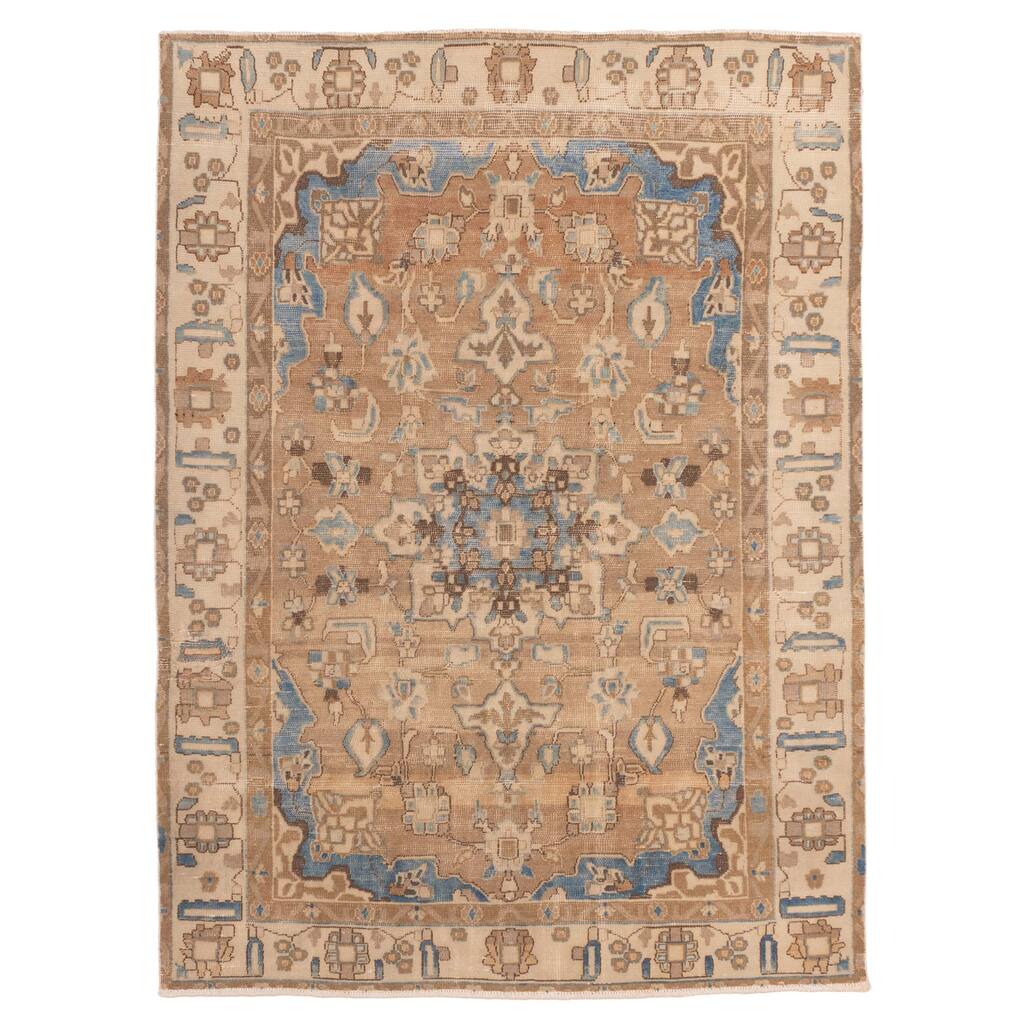 ECARPETGALLERY Hand-knotted Antalya Vintage Brown Wool Rug - 4'8 x 6'3