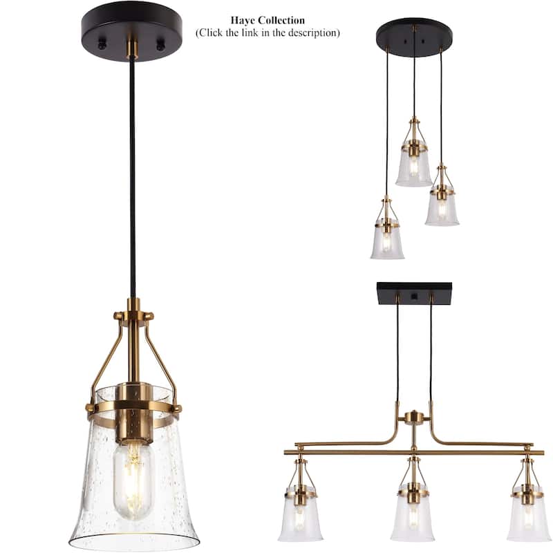 Haye Modern Gold 3-Light Chandelier Linear Island Lights for Dining Room - W33" x L5.5" x H17"