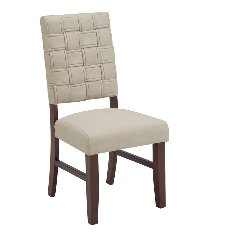 Orlo Walnut Finish Woven Back Dining Chairs (Set of 2) by iNSPIRE Q Modern