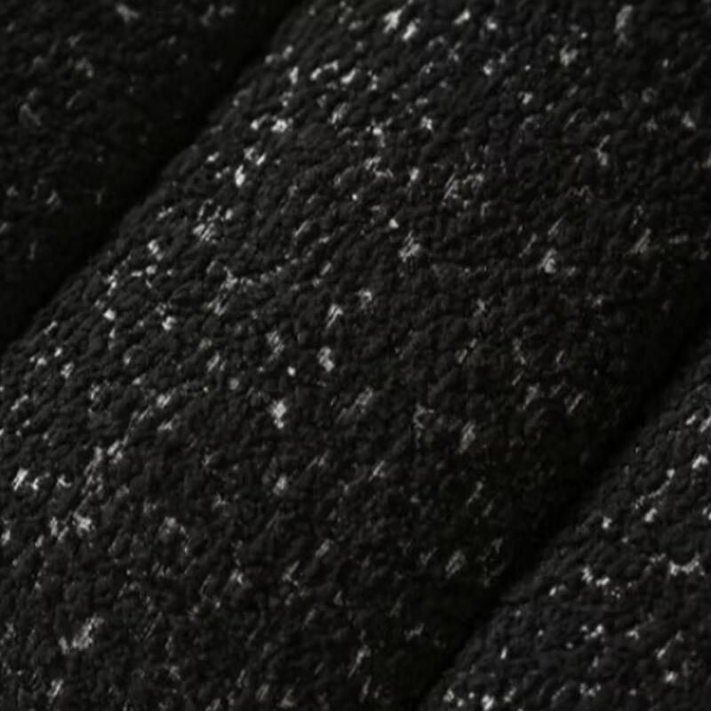 Hery Sofa and Loveseat Set, Black Boucle, Vertical Channel Tufting