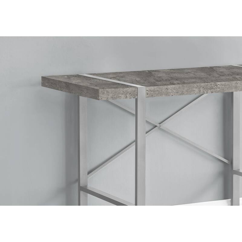 Computer Desk, Home Office, Laptop, 48"l, Work, Grey Concrete Laminate, Grey Metal, Contemporary, Modern - Grey