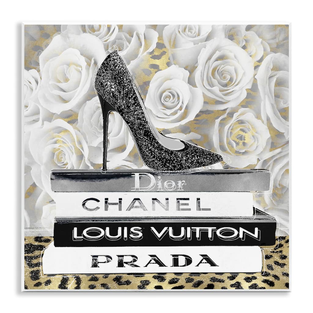 Stupell Glam Heel on Roses Wall Plaque Art Design By Madeline Blake