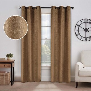 Superior Rustic Textured Abstract Room Darkening Blackout Curtains, Rod Pocket or Grommets, Set of 2