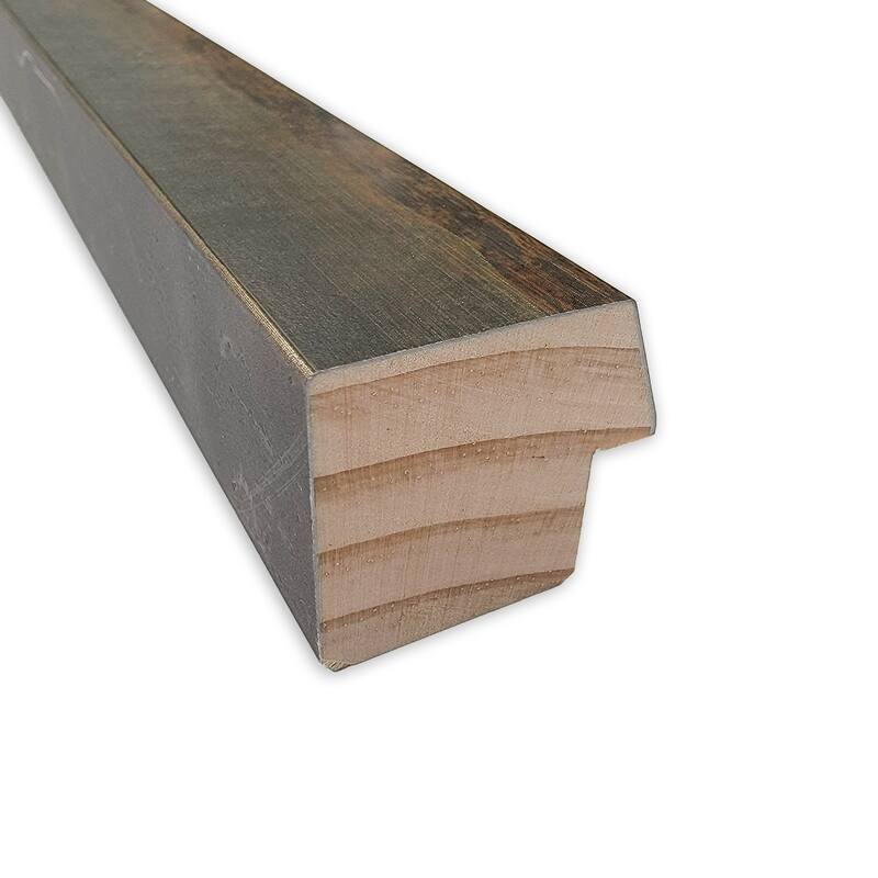 Two Tone Non-Beveled Wood Framed Wall Mirror