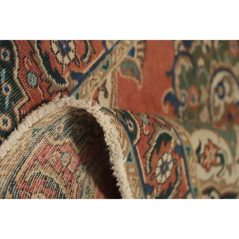 Hand Knotted Oriental 100% Wool Carpet Traditional Medallion Oranges & Rust Tabriz Area Rug - 5' 10'' X 4' 5''