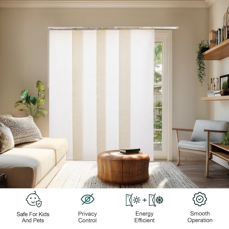 CHICOLOGY Adjustable Sliding Panels, 4-Rail Track, Light Filtering