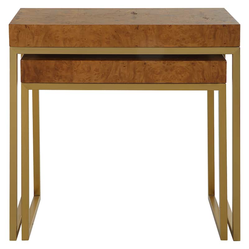 Uttermost 22986 Burl-esque 25" Wide Wood and Stainless Steel Accent