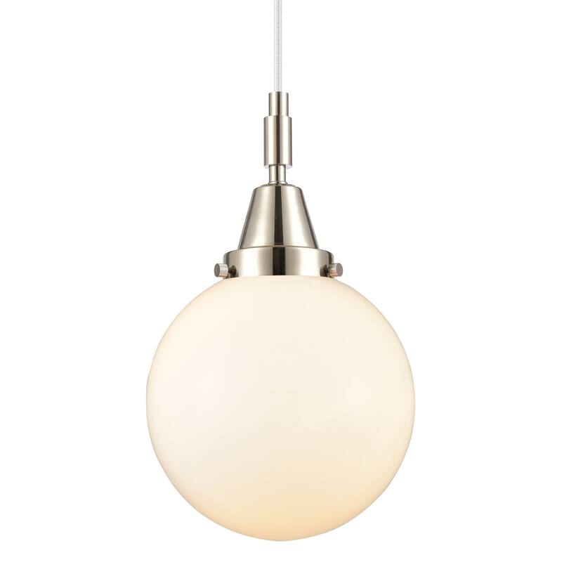Innovations Lighting 447-1P-G201-8 Beacon 8" Wide Mini Pendant with - Polished Nickel