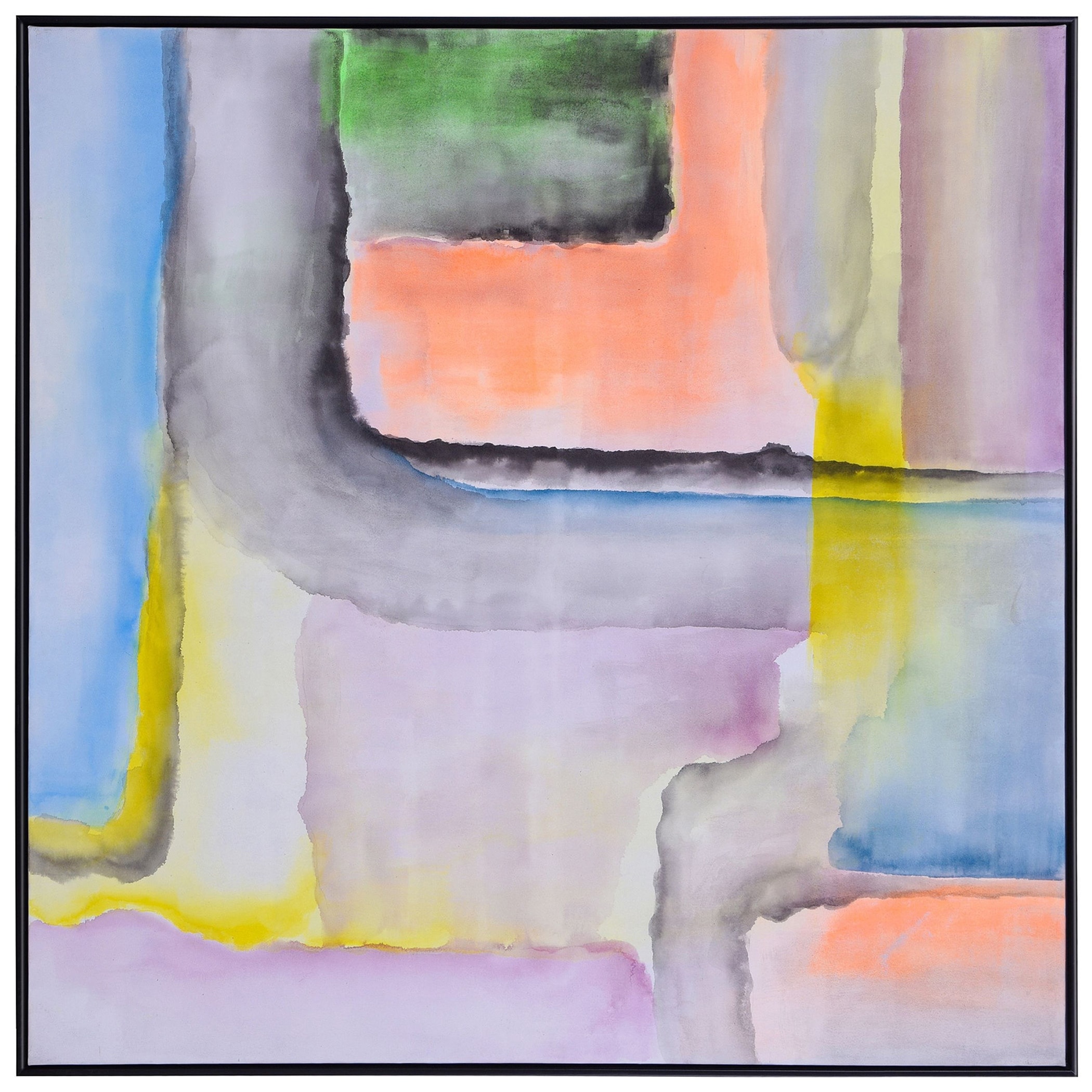 All In Color I - Abstract Hand Painted Canvas Wall Art - Black Frame