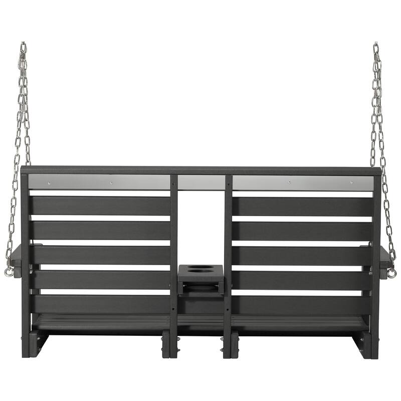 Nashville Poly 54 Inch Porch Swing with Folding Cup Holder