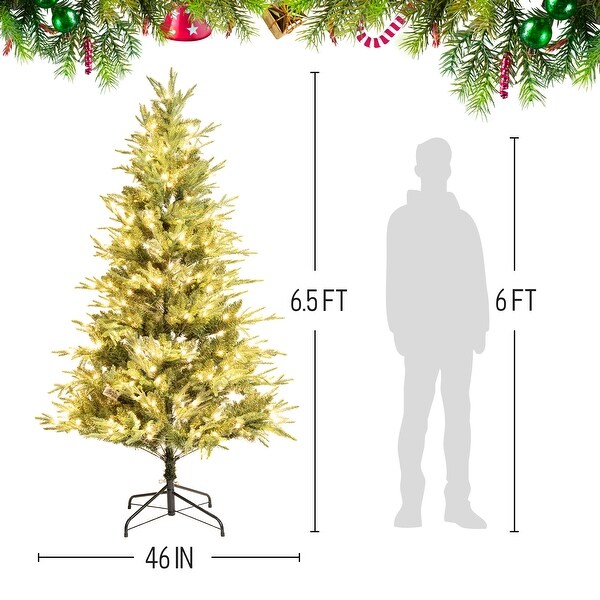 6.5FT Pre-lit Artificial Christmas Tree With 300 Lights - Bed Bath ...