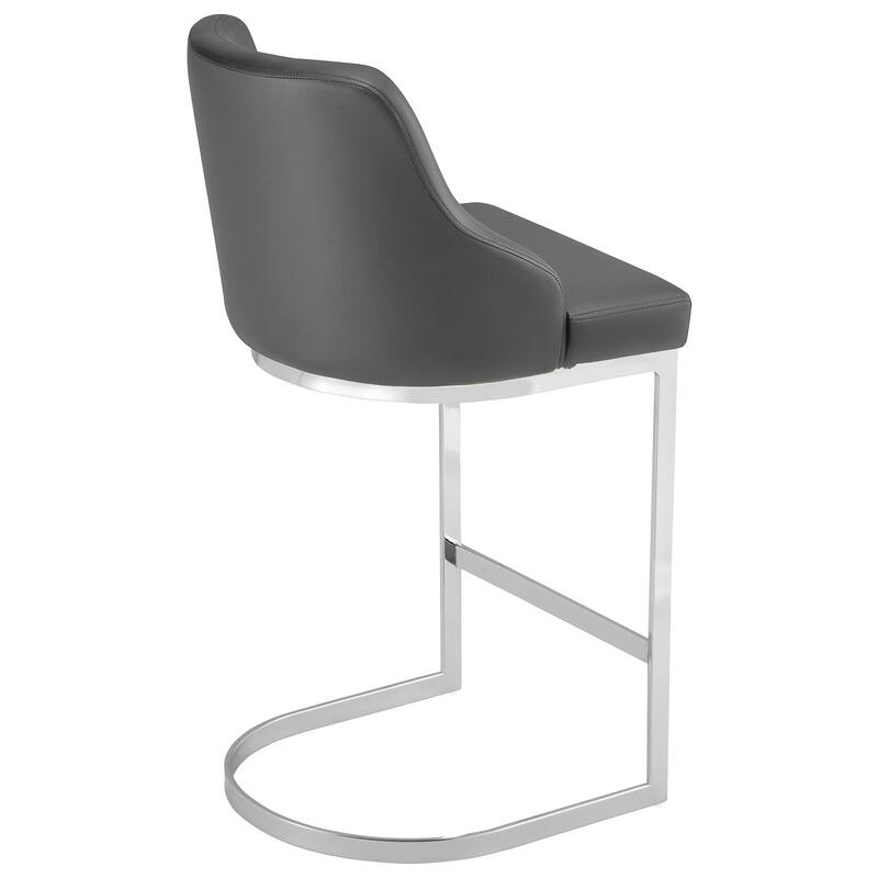 Velvet/Faux Leather Barstool, Counter Height Stools Set of 3 - 18.9"W x 20.5"D x 36.6"H