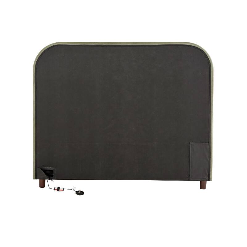 Tremont Curved LED Upholstered Platform Bed with Under-Bed Lighting by iNSPIRE Q Modern