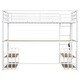 preview thumbnail 21 of 24, Twin/Full Size Metal Loft Bed with Ladder and Built-in Long Desk, Kids Storage Bed Frame with Shelves and USB Ports
