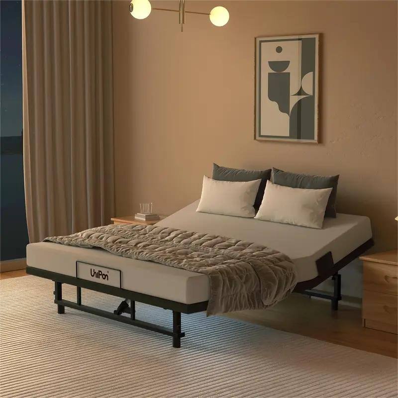 Queen Size Adjustable Metal Platform Bed Frame with Zero Gravity Position, USB Charging and LED Lighting