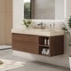 preview thumbnail 20 of 73, 48" Modern Floating Single Bathroom Vanities with Sink, Brown or Natural wood, 2 Drawers