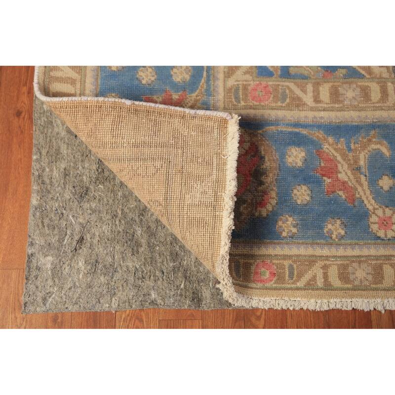 Blue Traditional Tabriz Persian Rug Hand-Knotted Wool Carpet - 9'4"x 12'7"