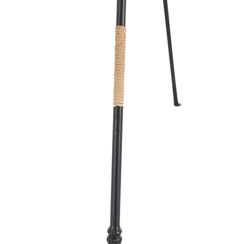 Black Metal Slim Foldable 2 Tier Easel with Wrapped Rattan Accents