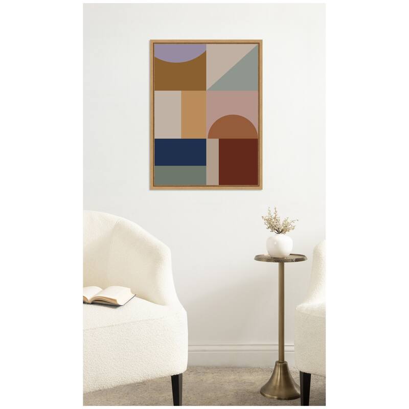 Kate and Laurel Modern Bohemian Pattern 2 by The Creative Bunch Studio Framed Canvas Wall Art Print