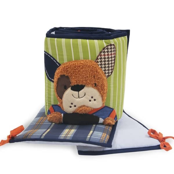 Shop Lambs Ivy Blue Bow Wow Buddies 4 Piece Crib Bumper