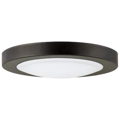 Sunlite 7 in. Bronze Dimmable CCT Color Tunable 3000K 4000K 5000K, Selectable LED Mini Flat Round Flush Mount Light - 7 in