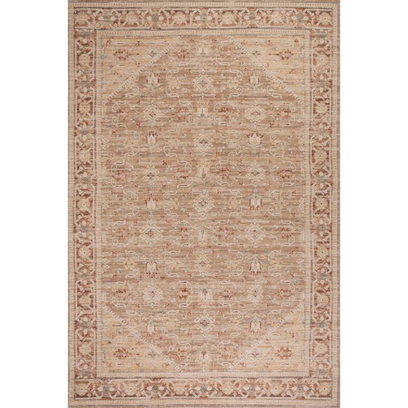 Nuloom Nysera Traditional Bordered Area Rug - 4' x 6' - Beige - Rectangle