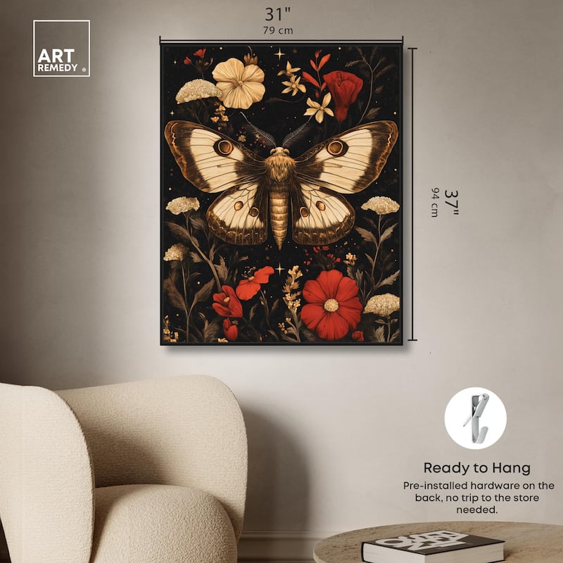 Flying Moth Canvas by Art Remedy