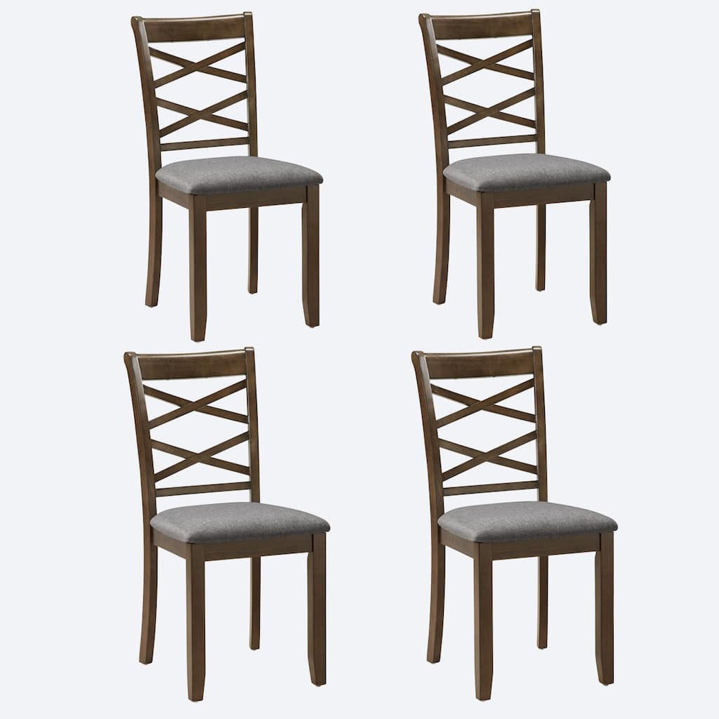Dining Chairs Only, Wooden Dining Chairs Set of 4, Kitchen Chair with Padded Seat, Upholstered Side Chair for Dining Room