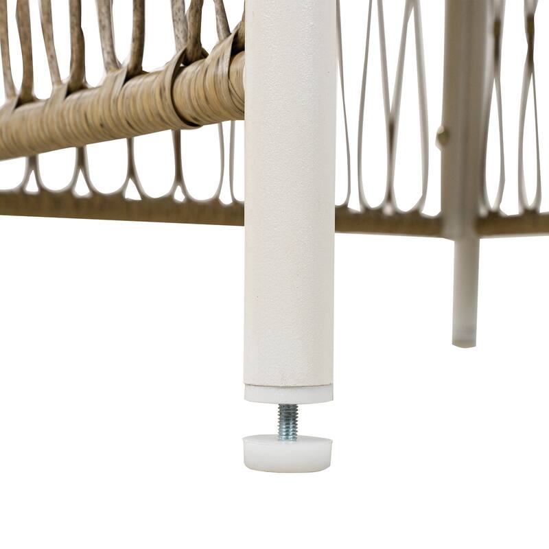 5-Piece Patio Dining Set, 67" Rectangular Table & 4 Rattan Arm Chairs