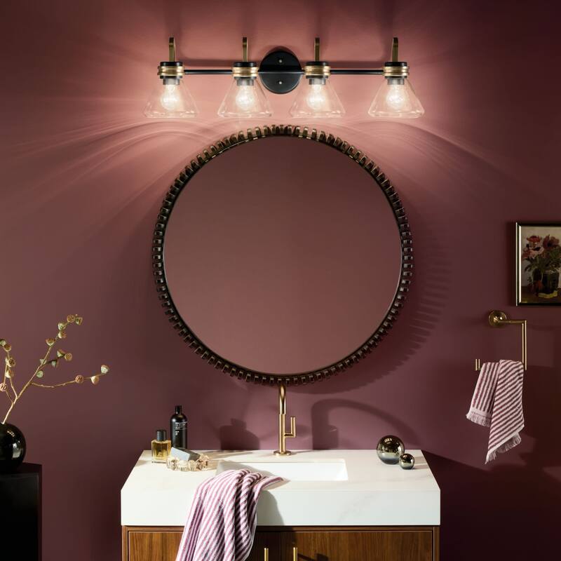 Kichler 55156CLR Farum 4 Light 34" Wide Vanity Light with Clear Glass