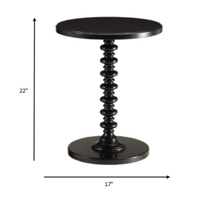 Vintage Look Wood Pedestal End Table with Round Top and Base - 17” x 17” x 22”