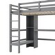 preview thumbnail 10 of 13, Wood Loft Bed w/Slats Support, Full Size Bed Frame with Multifunction Shelves, Full-length Guardrail and Under-bed Desk