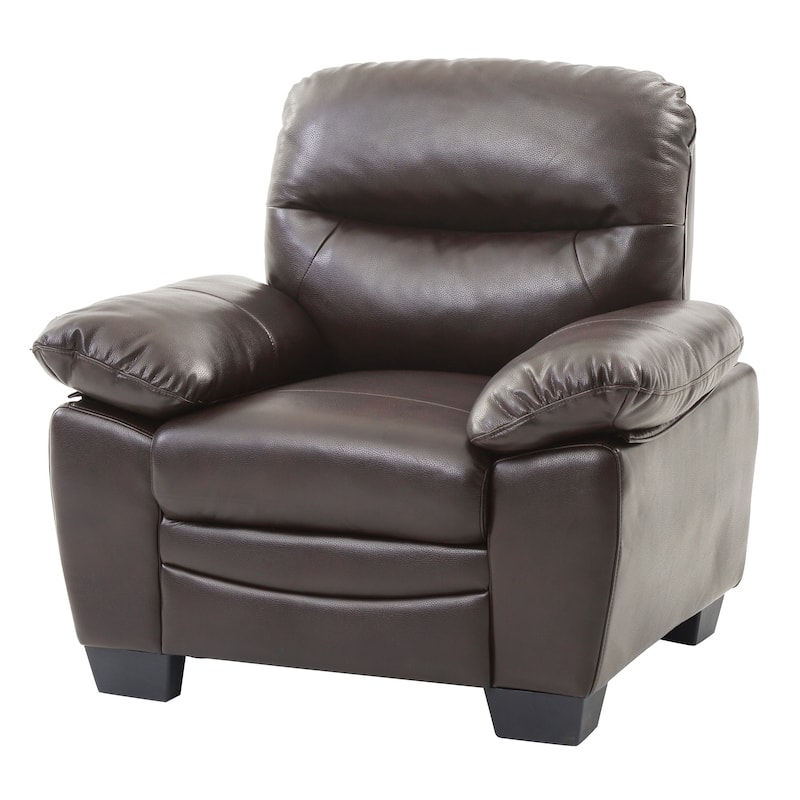 Faux Leather Upholstered Accent Chair - 39" - Brown