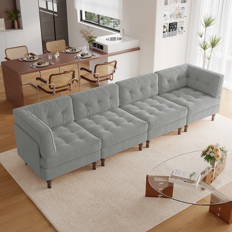 Madison Oversized Upholstered Corduroy Modular Sectional Sofa