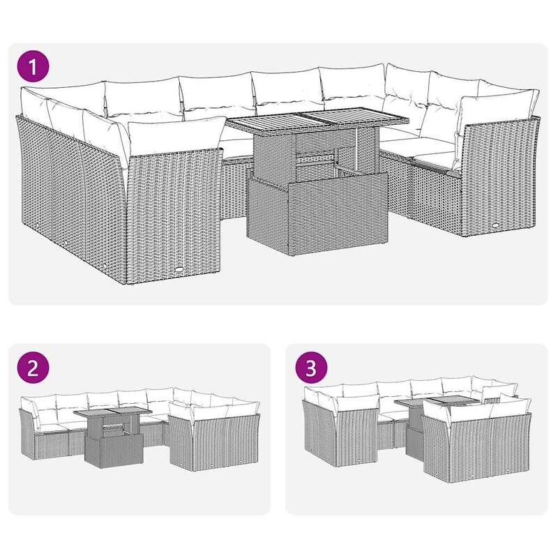 vidaXL Garden Sofa Set - 21.7 x 39.4 x 28.7