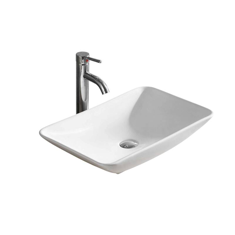 Fine Fixtures White Vitreous China Rectangle Vessel Sink
