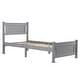 preview thumbnail 16 of 26, Modern Twin Wood Bed Frame with Geometric Headboard, Solid Pine Construction Grey