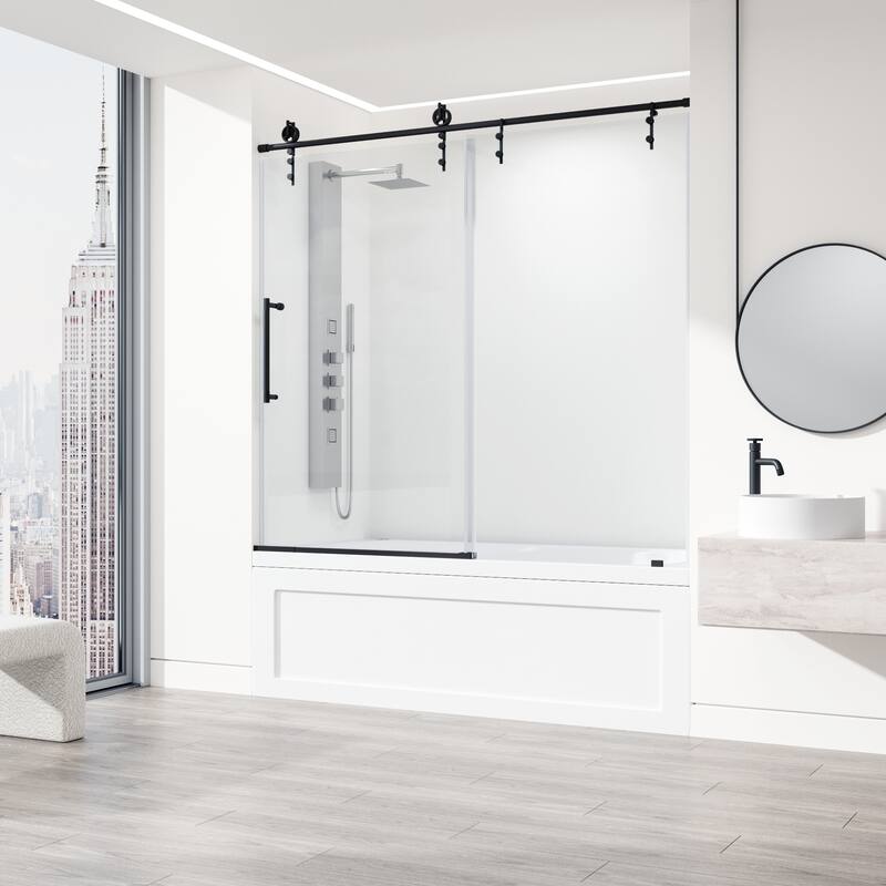 VIGO Hamilton 56" to 60" W x 68" H Frameless Sliding Tub Door