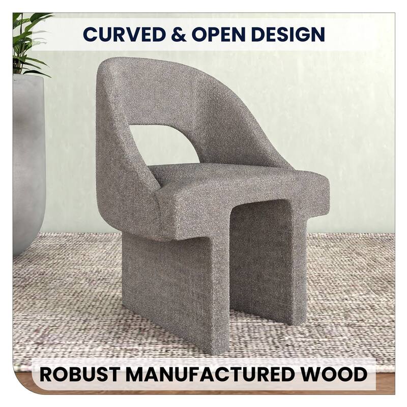 Quell Boucle Modern Elegant Upholstered Accent Chair with Solid Wood Frame & Plush Comfort for Home Office Living Room & Bedroom