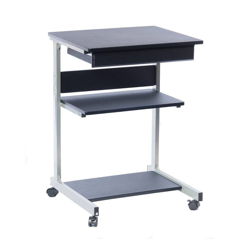 Techni Mobili Rolling Laptop Cart with Storage Graphite - 21.50"L * 20.50"W * 30.50"H