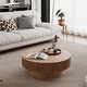 preview thumbnail 23 of 61, Modern Solid Wood Veneered Round Coffee Tea Table with Storage