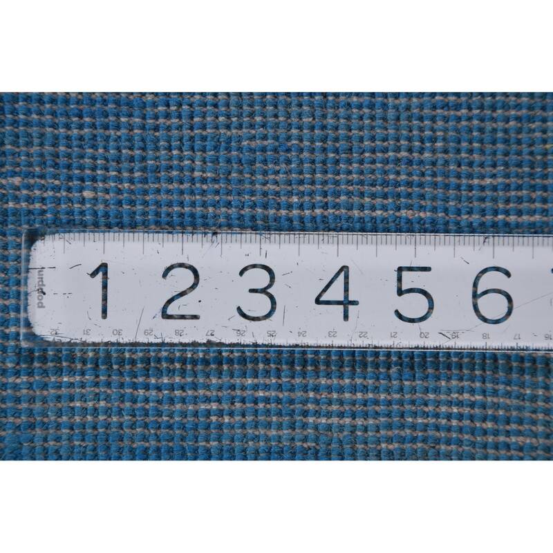 Hand Knotted Oriental 100% Wool Carpet Modern Solid Navy Blue & Blues Gabbeh Area Rug - 10' 2'' X 5' 0''