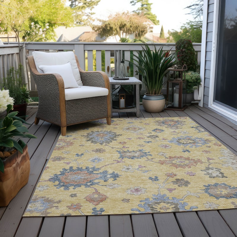 Machine Washable Indoor/ Outdoor Traditional Persian Chantille Rug