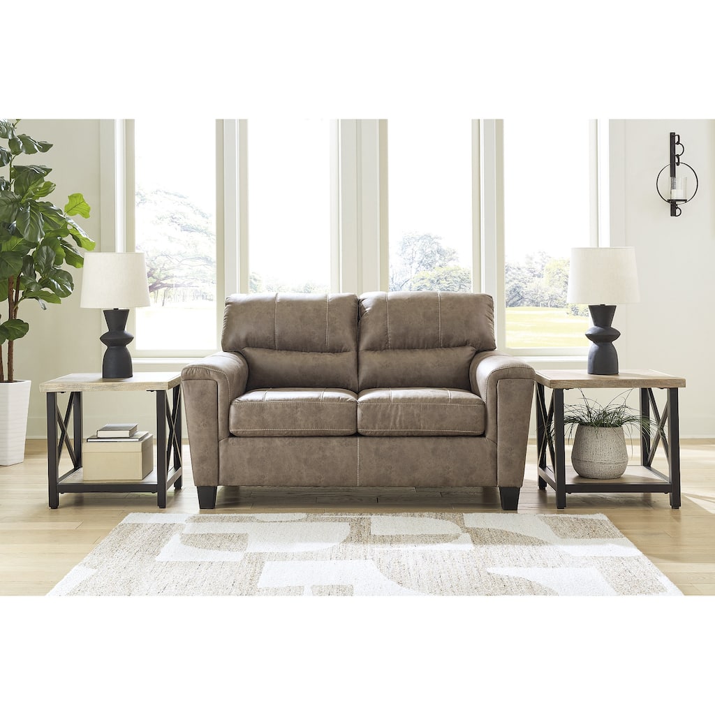 Signature Design by Ashley Navi Fossil Loveseat - 61" W x 38" D x 39" H